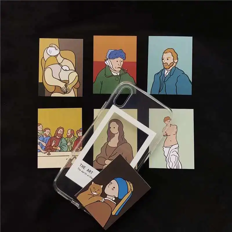 Oil painting card clear TPU phone Cases For iphone XS Max X XR XS 6 6s 7 8 plus Photo frame case for iphone 11 pro max 11 back cover coque.
Oil painting card clear TPU phone Cases For iphone XS Max X XR XS 6 6s 7 8 plus Photo frame case for iphone 11 pro max 11 back cover coque.