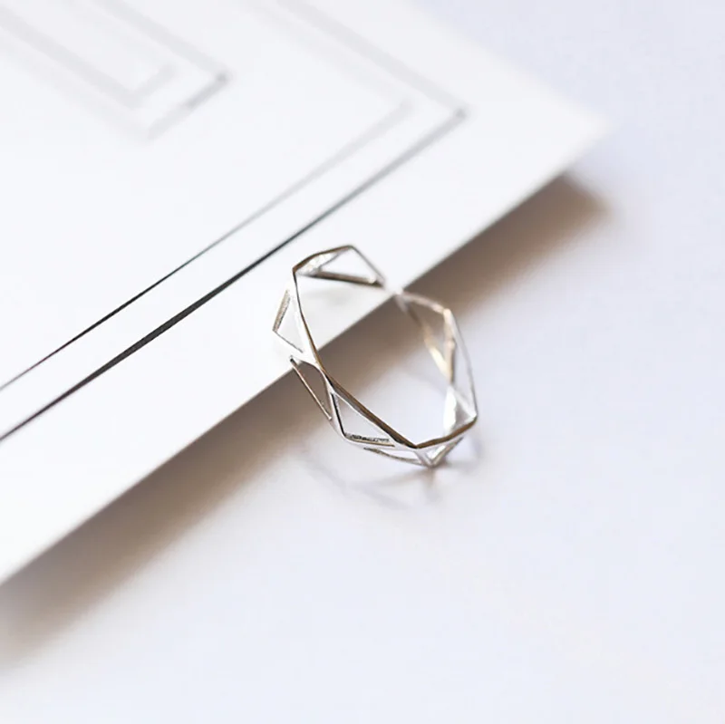925 Sterling Silver Geometric Finger Rings for Women Adjustable Opening Hollow Hipster Student Trendy Femme Minimalist Jewellery
925 Sterling Silver Geometric Finger Rings for Women Adjustable Opening Hollow Hipster Student Trendy Femme Minimalist Jewellery
