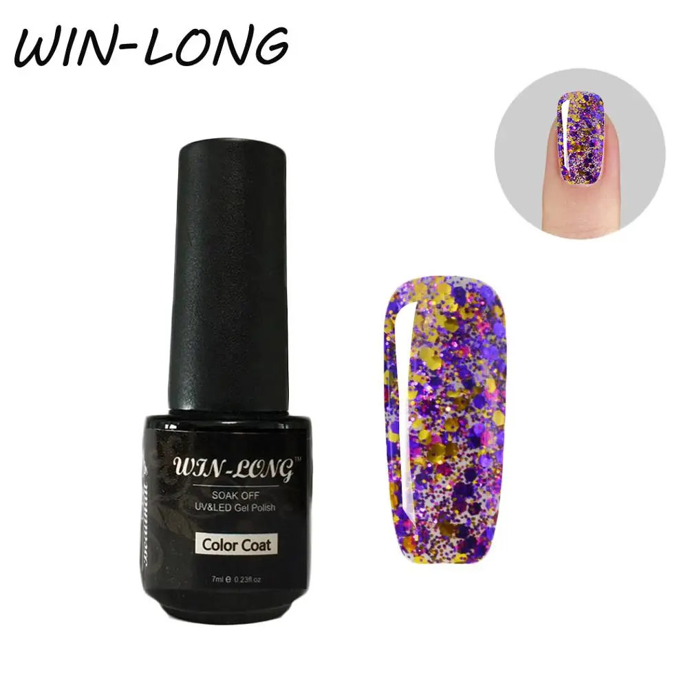7 мл Bling УФ лаки для ногтей светодиодные лампы фиолетовый желтый Vernis полу