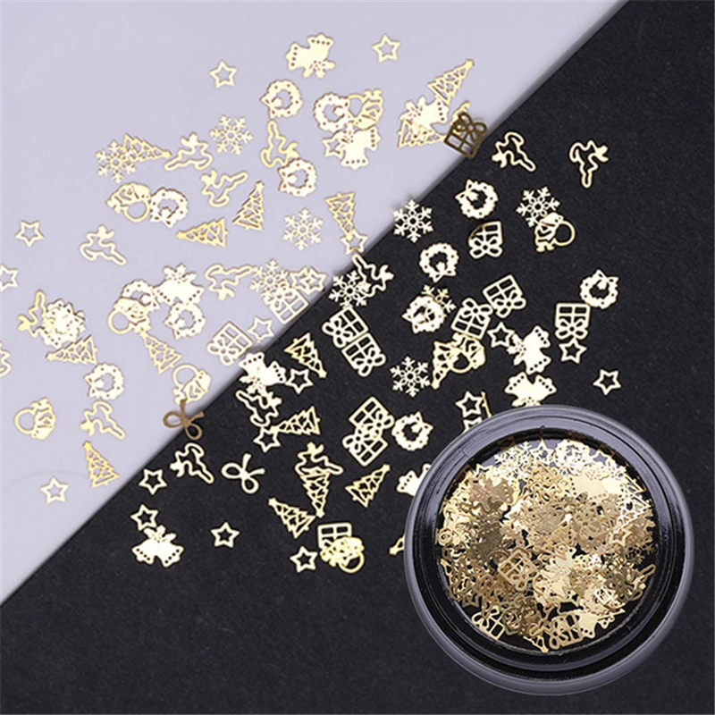 NEE JOLIE 1 Box Metal Christmas Nail Decoration Flakies Snowflake Bell Ring Nails Art 3D Tips Decoraions Gold Star DIY Manicure
NEE JOLIE 1 Box Metal Christmas Nail Decoration Flakies Snowflake Bell Ring Nails Art 3D Tips Decoraions Gold Star DIY Manicure