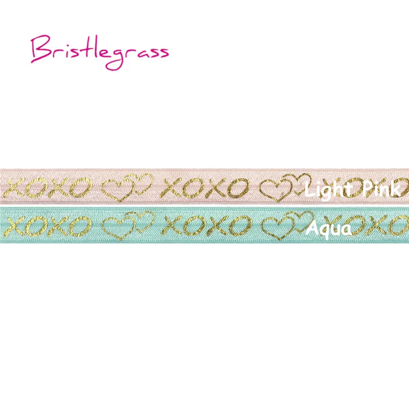BRISTLEGRASS 100 Yard by Roll 5/8" 15mm Gold XOXO Love Heart Foil Print Foldover Elastics FOE Spandex Band Headband Dress Sewing
BRISTLEGRASS 100 Yard by Roll 5/8" 15mm Gold XOXO Love Heart Foil Print Foldover Elastics FOE Spandex Band Headband Dress Sewing
