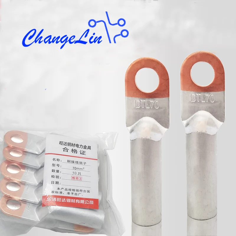 10pcs DTL-70mm2 Copper and Aluminum Terminal Cable lug Wiring Terminal Copper Aluminum Transistor Connecting Interface Type B
10pcs DTL-70mm2 Copper and Aluminum Terminal Cable lug Wiring Terminal Copper Aluminum Transistor Connecting Interface Type B