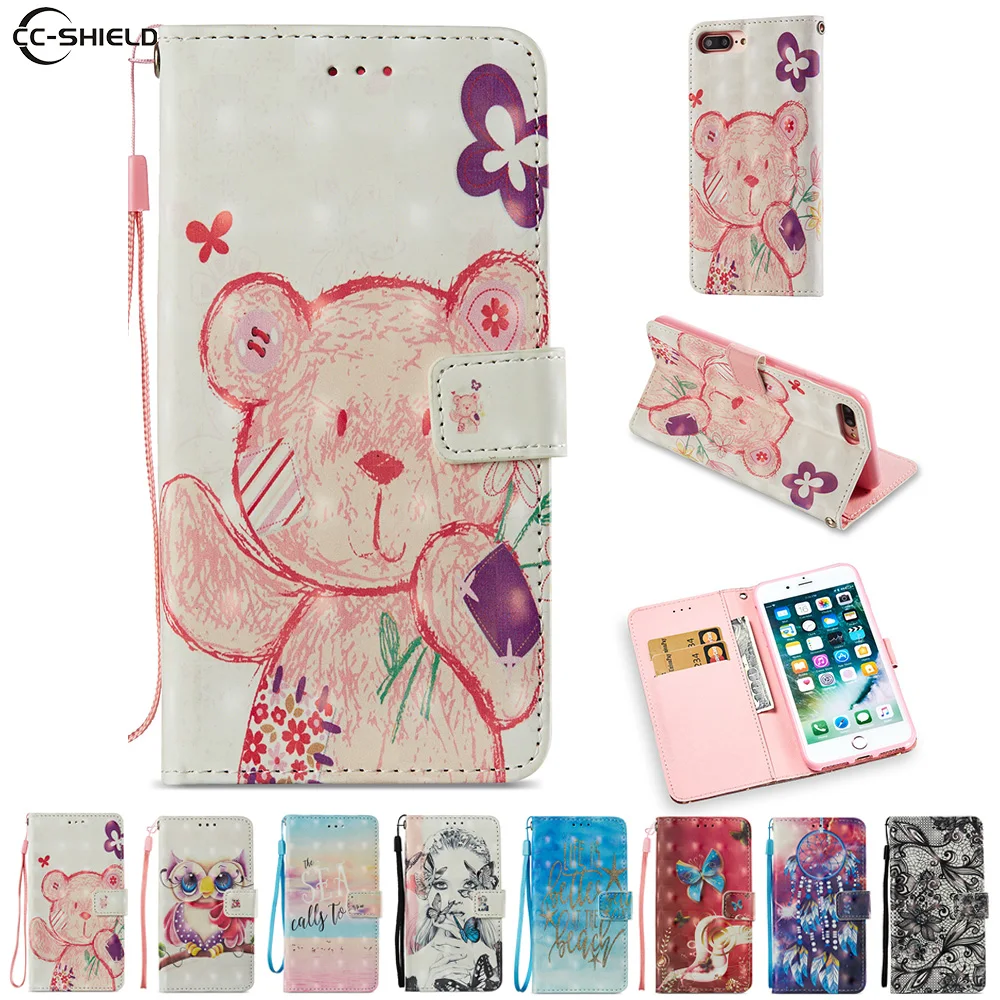 Cartoon Case for Apple iPhone 7 Plus A1778 A1779 Cute Bear Owl Cartoon PU Leather Flip Stand Cover for iPhone 8 Plus A1897 A1898
Cartoon Case for Apple iPhone 7 Plus A1778 A1779 Cute Bear Owl Cartoon PU Leather Flip Stand Cover for iPhone 8 Plus A1897 A1898