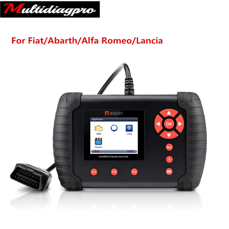 VIDENT iLink400 for Fiat, for Abarth, for Alfa Romeo for Lancia Scan tool ABS/SRS/EPB//DPF Regeneration/Oil Reset Update Online
VIDENT iLink400 for Fiat, for Abarth, for Alfa Romeo for Lancia Scan tool ABS/SRS/EPB//DPF Regeneration/Oil Reset Update Online