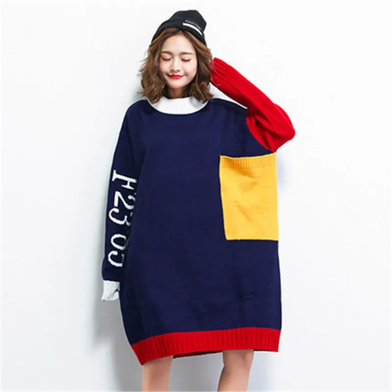 2019 Extra Large Size Women's Winter Knitted Dress casual Oversized Spring Autumn Girl splice Sweater Dress X476
2019 Extra Large Size Women's Winter Knitted Dress casual Oversized Spring Autumn Girl splice Sweater Dress X476