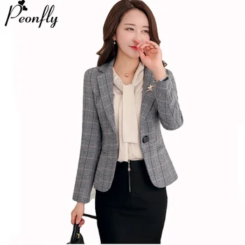 PEONFLY Blazer Feminin Women gary Plaid Blazer Ol Style Slim Blazers And Jackets One Button Suit Office Jacket Elegant 3xl
PEONFLY Blazer Feminin Women gary Plaid Blazer Ol Style Slim Blazers And Jackets One Button Suit Office Jacket Elegant 3xl