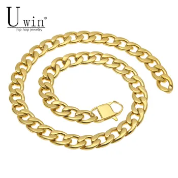UWIN Men's Gold Color Cuban Chain Gold Color Stainless Steel 15mm 24inch Miami Cuban Link Necklace Hip Hop Punk Jewelry 
UWIN Men's Gold Color Cuban Chain Gold Color Stainless Steel 15mm 24inch Miami Cuban Link Necklace Hip Hop Punk Jewelry