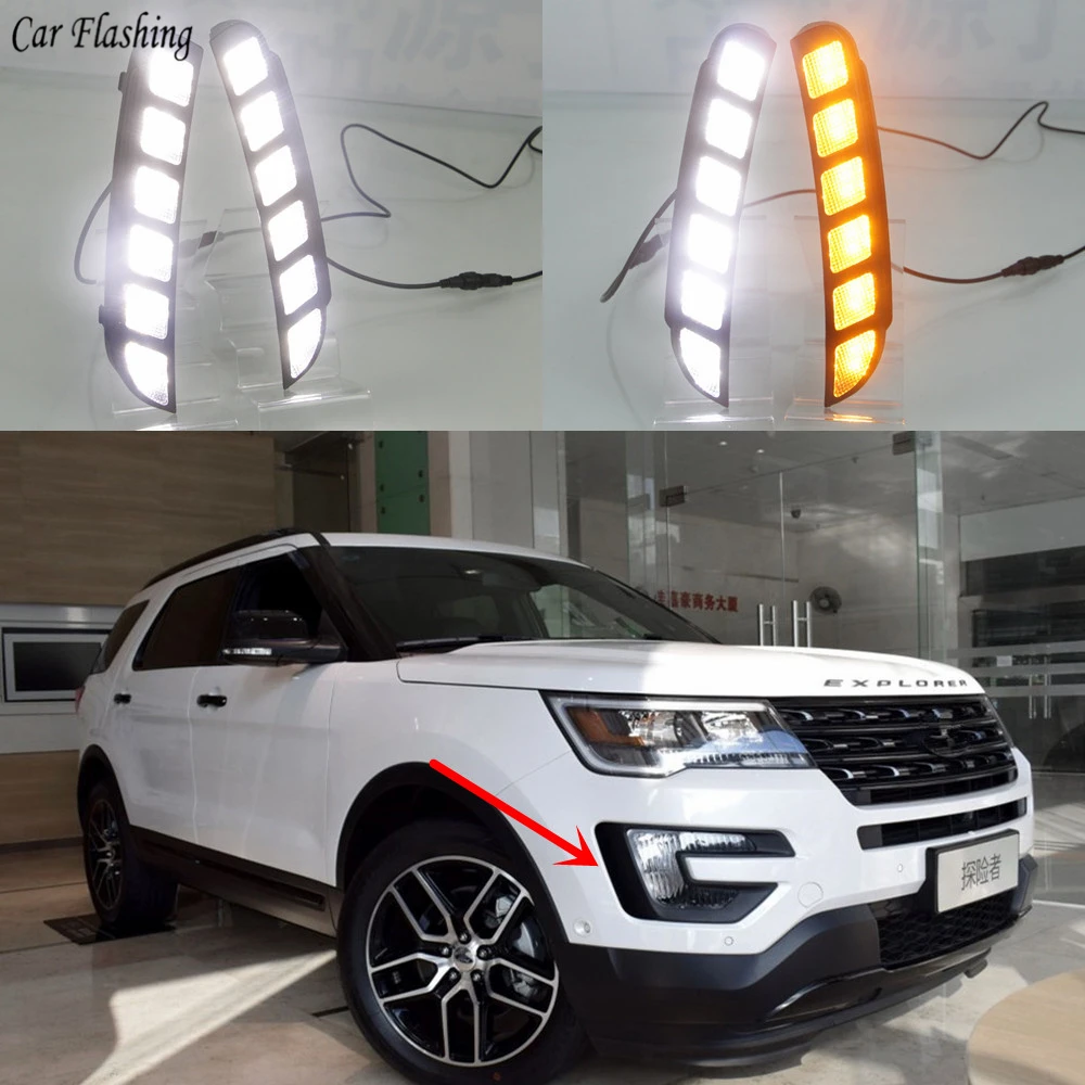 car flashing 2pcs For Ford Explorer 2016 2017 with Yellow Turn Signal Function ABS Car LED DRL 12V LED Daytime Running Light
car flashing 2pcs For Ford Explorer 2016 2017 with Yellow Turn Signal Function ABS Car LED DRL 12V LED Daytime Running Light