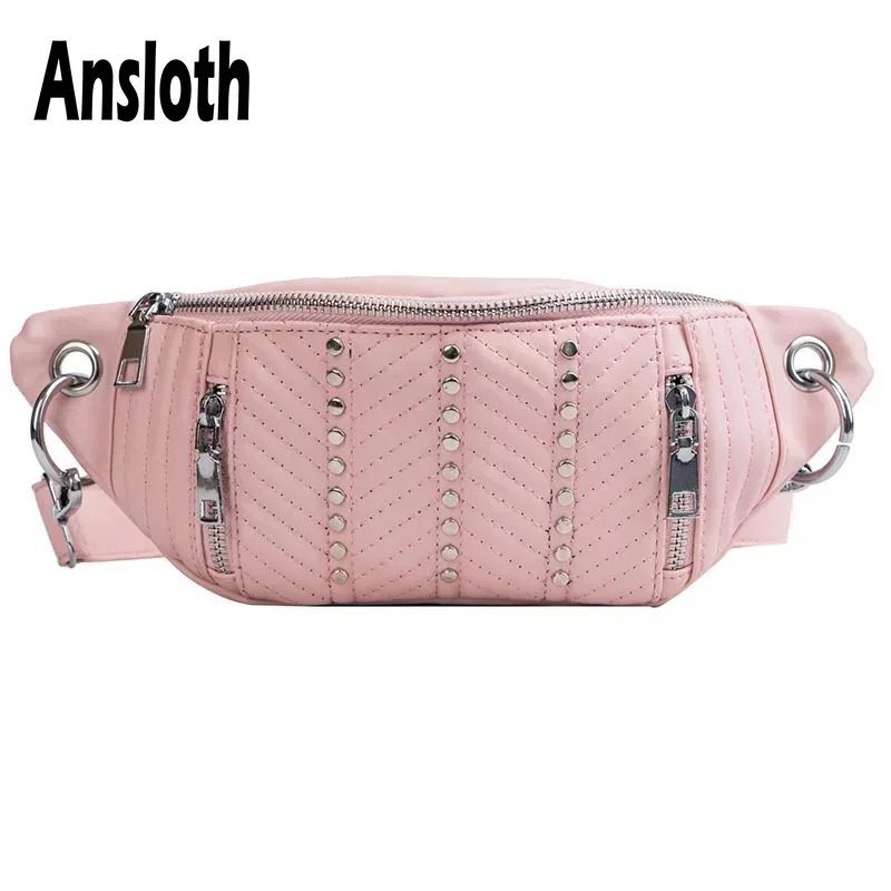 Ansloth Waist Bag For Women Rivet Chest Bag PU Leather Lady Belt Pack Fashion Crossing Body Fanny Pack Waistband Female HPS508
Ansloth Waist Bag For Women Rivet Chest Bag PU Leather Lady Belt Pack Fashion Crossing Body Fanny Pack Waistband Female HPS508