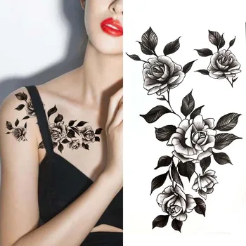 Black big flower Body Art Waterproof Temporary Sexy tattoos hand drawing rose For Woman Flash Tattoo Stickers 10*20CM KD1155
Black big flower Body Art Waterproof Temporary Sexy tattoos hand drawing rose For Woman Flash Tattoo Stickers 10*20CM KD1155