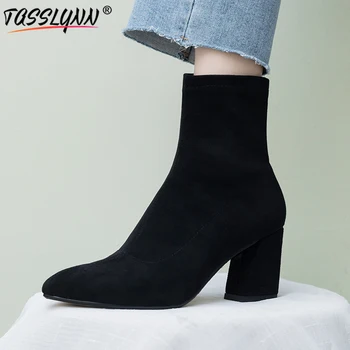 TASSLYNN 2019 Stretch Fabric Women Boots Pointed Toe Woman Shoes Boots High Heel Shoes Slip on Women Snow Boots Size 34-39
TASSLYNN 2019 Stretch Fabric Women Boots Pointed Toe Woman Shoes Boots High Heel Shoes Slip on Women Snow Boots Size 34-39