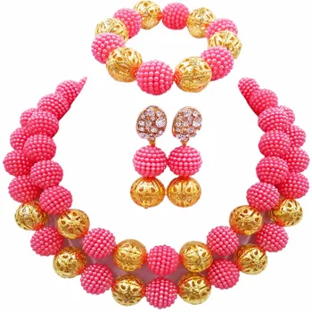 Pretty Coral Pink Nigerian Wedding African Beads Jewelry Set Necklaces Beads Sets 46JQ04
Pretty Coral Pink Nigerian Wedding African Beads Jewelry Set Necklaces Beads Sets 46JQ04