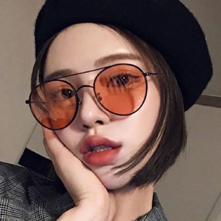 New Korean internet celebrity sunglasses retro orange sunglasses metal frame ocean film sunglasses
New Korean internet celebrity sunglasses retro orange sunglasses metal frame ocean film sunglasses