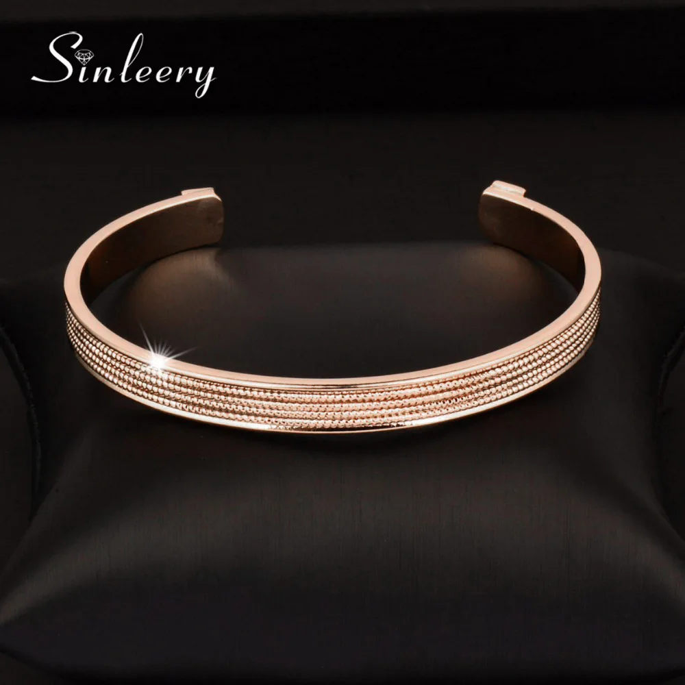 SINLEERY Simple Rose Gold Silver Color Open Cuff Bangles Bracelet for Women Pulseras Mujer Wedding Jewelry Gifts Sl349 SSI
SINLEERY Simple Rose Gold Silver Color Open Cuff Bangles Bracelet for Women Pulseras Mujer Wedding Jewelry Gifts Sl349 SSI