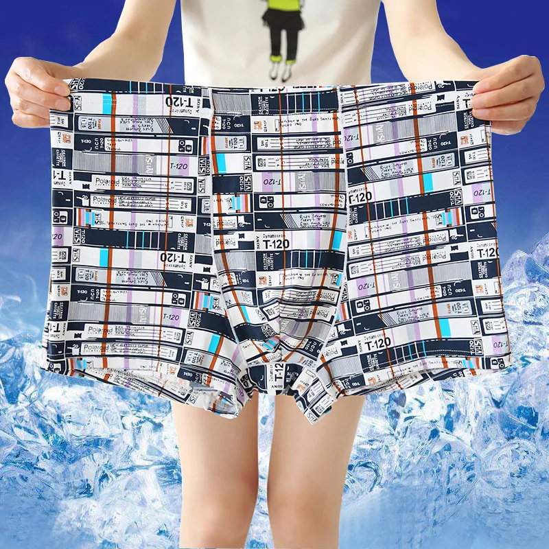New arrival Ice Silk super Large Youth Thin Summer Breathable Mid waist Loose Print Mens Underwear Boxers plus size 8XL
New arrival Ice Silk super Large Youth Thin Summer Breathable Mid waist Loose Print Mens Underwear Boxers plus size 8XL