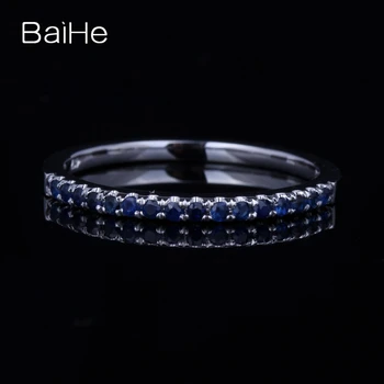 BAIHE Solid 14K White Gold 0.2ct Flawless Round Genuine Sapphires Wedding Ring Engagement Ring Man Women Gift Sapphires Ring
BAIHE Solid 14K White Gold 0.2ct Flawless Round Genuine Sapphires Wedding Ring Engagement Ring Man Women Gift Sapphires Ring
