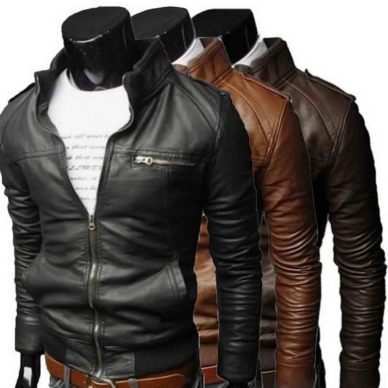 Men Cool bomber Jackets men jacket winter Collar Slim Fit Motorcycle Leather Jacket Coat Outwear streetwear
Men Cool bomber Jackets men jacket winter Collar Slim Fit Motorcycle Leather Jacket Coat Outwear streetwear