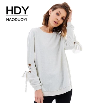 HDY Haoduoyi Grey Casual Sweatshirts Women O-Neck Long Sleeve Lace Up Solid Loose Pullovers Female Fashion Hoodies Lady
HDY Haoduoyi Grey Casual Sweatshirts Women O-Neck Long Sleeve Lace Up Solid Loose Pullovers Female Fashion Hoodies Lady