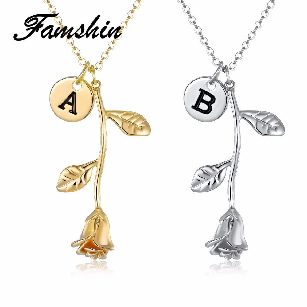 FAMSHIN 26 Letter Personalized Name Jewelry Rose Engrave Letter Discs Choker Monogram Rose Flower Necklace Pendant for Trendy
FAMSHIN 26 Letter Personalized Name Jewelry Rose Engrave Letter Discs Choker Monogram Rose Flower Necklace Pendant for Trendy