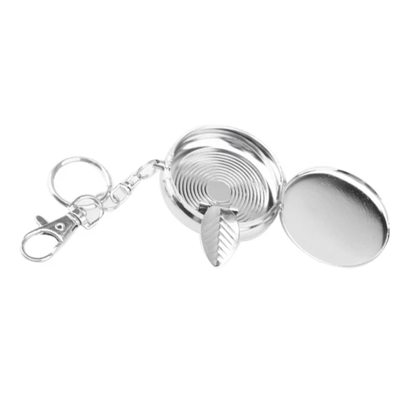 

Useful Portable Pocket Stainless Steel Round Cigarette Ashtray With Keychain PAK55