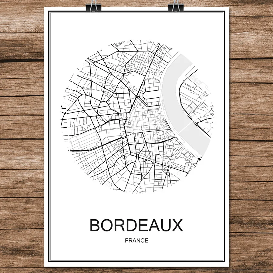 Famous World City Street Map BORDEAUX France Print Poster Abstract Coated Paper Cafe Living Room Home Decoration Wall Sticker
Famous World City Street Map BORDEAUX France Print Poster Abstract Coated Paper Cafe Living Room Home Decoration Wall Sticker