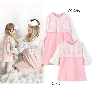 Spring Summer Family Costumes Clothing Outfits Matching Clothes Fashion Lace Long Sleeves Dress Mother And Daughter Dresses W028
Spring Summer Family Costumes Clothing Outfits Matching Clothes Fashion Lace Long Sleeves Dress Mother And Daughter Dresses W028