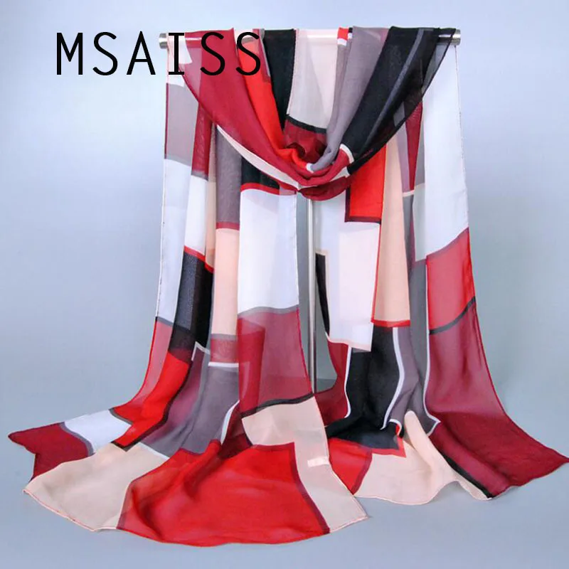 MSAISS 9Color High quality Chiffon Scarf Plaid Printed Lady's Shawl 160*50CM Sunscreen Scarf
MSAISS 9Color High quality Chiffon Scarf Plaid Printed Lady's Shawl 160*50CM Sunscreen Scarf