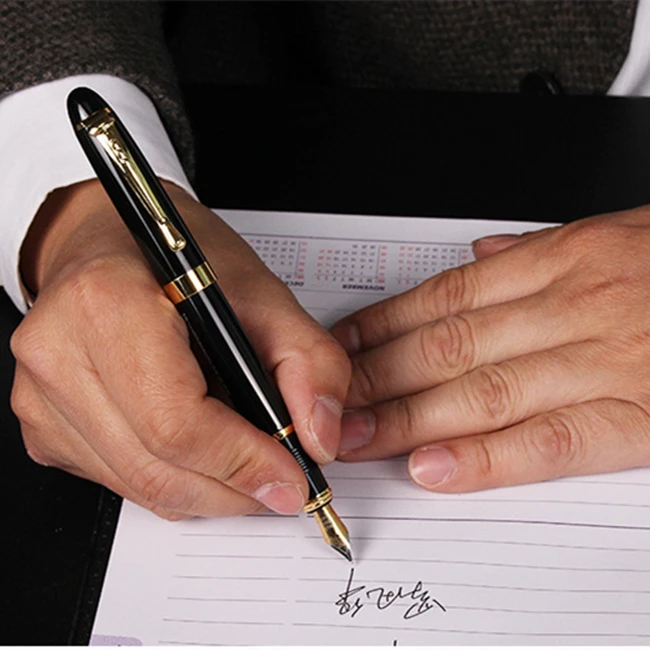 High quality Iraurita Fountain pens deep black with metal Golden Clip Jinhao pen Caneta Stationery Office school supplies
High quality Iraurita Fountain pens deep black with metal Golden Clip Jinhao pen Caneta Stationery Office school supplies