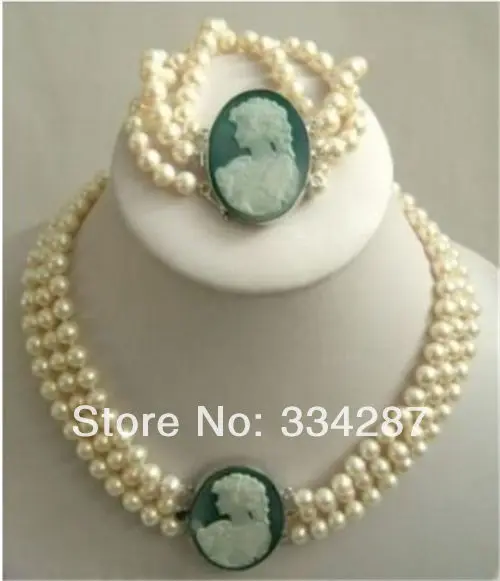 wholesale good 3Rows 7-8mm White Akoya Pearl Cameo Beads Necklace 17-18" Bracelet 7.5"
wholesale good 3Rows 7-8mm White Akoya Pearl Cameo Beads Necklace 17-18" Bracelet 7.5"