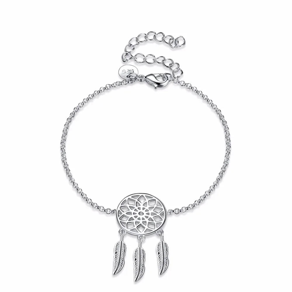 Dreamcatcher Charm Bracelet For Women Fashion Feather Dream Catcher Bracelets & Bangles 925 solid silver plated Jewelry
Dreamcatcher Charm Bracelet For Women Fashion Feather Dream Catcher Bracelets & Bangles 925 solid silver plated Jewelry