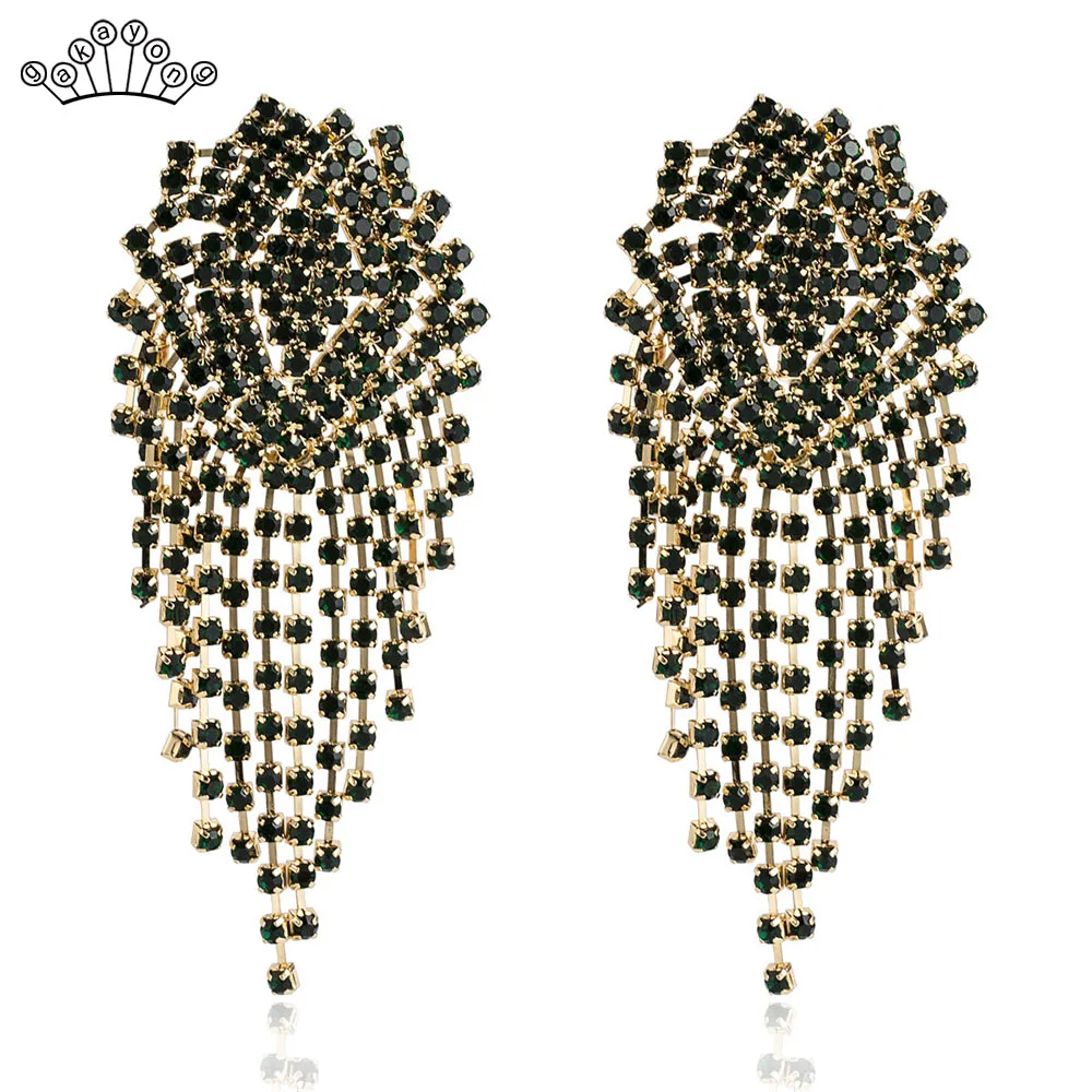Luxury 6 Color Crystal Long Tassel Earrings Geometry Drop Dangle Big Earrings Women Wedding Bridal Earrings
Luxury 6 Color Crystal Long Tassel Earrings Geometry Drop Dangle Big Earrings Women Wedding Bridal Earrings