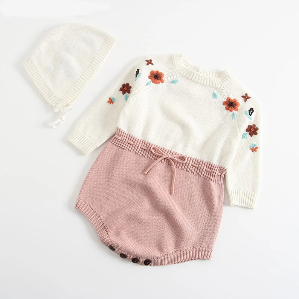 Knit Baby Clothes Autumn Long-sleeve Baby Knitted Romper Embroidery Newborn Infant Baby Girl Romper With Hat Baby Jumpsuit Girl
Knit Baby Clothes Autumn Long-sleeve Baby Knitted Romper Embroidery Newborn Infant Baby Girl Romper With Hat Baby Jumpsuit Girl