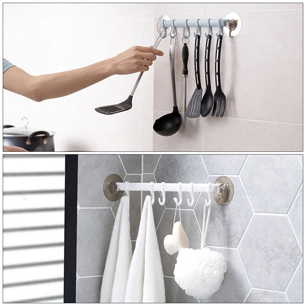 Adjustable 6 Row Hooks Double Corner Suction Cup Towel Hanger Rack Hanging Shelves Holders For kitchen Bathroom Accessories
Adjustable 6 Row Hooks Double Corner Suction Cup Towel Hanger Rack Hanging Shelves Holders For kitchen Bathroom Accessories