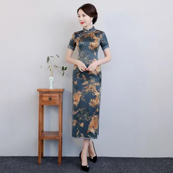 Big Size Noble Elegant Ladies Silk Cheongsam Dress M-3XL Elegant Summer Evening Gowns Printed Chinese Style Qipao Vestidos
Big Size Noble Elegant Ladies Silk Cheongsam Dress M-3XL Elegant Summer Evening Gowns Printed Chinese Style Qipao Vestidos