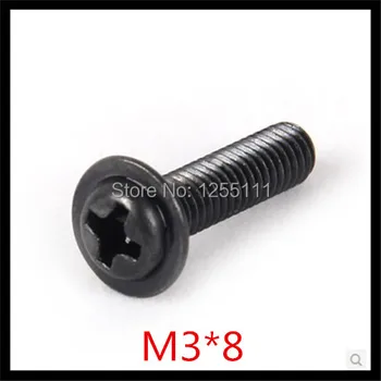 1000pcs/lot M3*8 Steel With black phillips round head Miniature screw with washer Computer screw
1000pcs/lot M3*8 Steel With black phillips round head Miniature screw with washer Computer screw