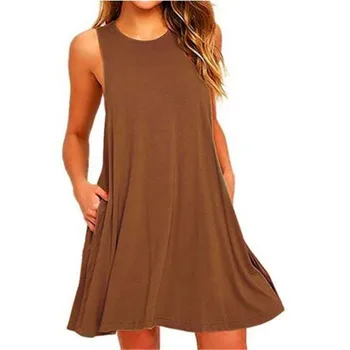 Women Summer solid Dress Sexy o-neck Elegant Party Dress Casual Sleeveless spring Vestidos Pullover Tuni Loose Mini Dresses
Women Summer solid Dress Sexy o-neck Elegant Party Dress Casual Sleeveless spring Vestidos Pullover Tuni Loose Mini Dresses