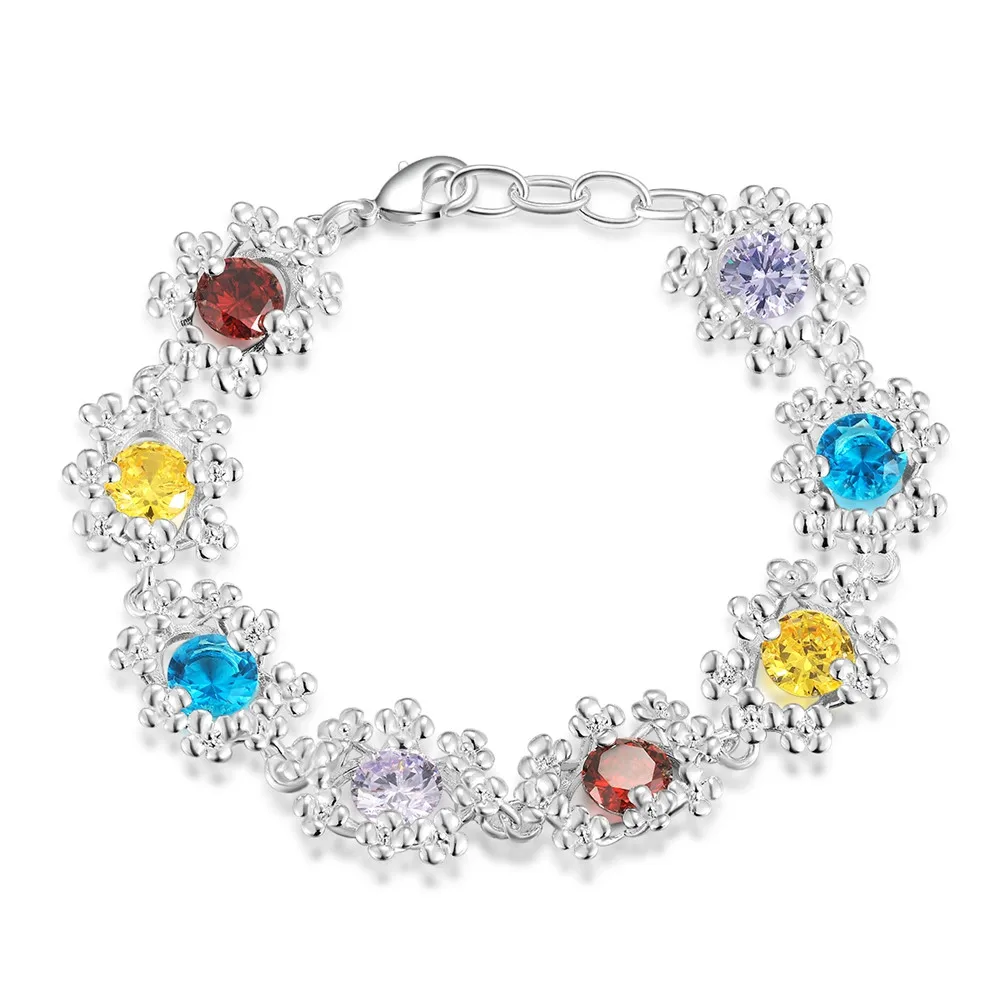 wedding party jewelry temperament elegant charm multicolor zircon crystal flowers fashion silver plated bracelets LH004
wedding party jewelry temperament elegant charm multicolor zircon crystal flowers fashion silver plated bracelets LH004