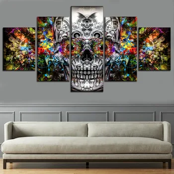 Canvas Print Painting For Living Room Wall Art Decoative 5 Pieces Abstract Colours Artistic Skull Home Decor Modular Picture
Canvas Print Painting For Living Room Wall Art Decoative 5 Pieces Abstract Colours Artistic Skull Home Decor Modular Picture