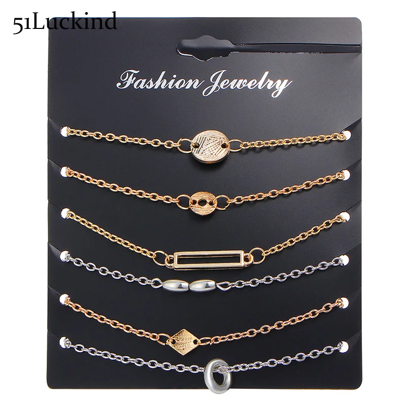 6 Style/Set Gold Silver Color Link Chain Bracelets Charms Geometric Chain Braslet For Women Girls Summer Jewelry Pulseira
6 Style/Set Gold Silver Color Link Chain Bracelets Charms Geometric Chain Braslet For Women Girls Summer Jewelry Pulseira