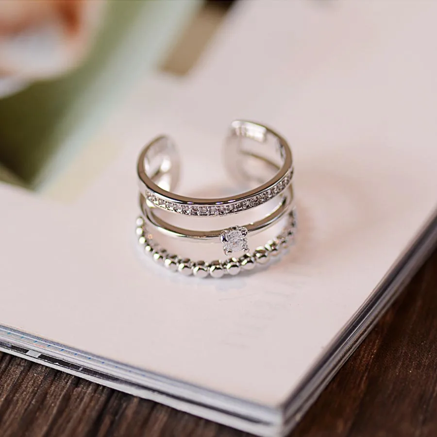 3 Layers Silver Plated Wedding Rings For Women Square Cubic Zirconia Jewelry Bague Bijoux Femme Engagement Ajustable Size Ring
3 Layers Silver Plated Wedding Rings For Women Square Cubic Zirconia Jewelry Bague Bijoux Femme Engagement Ajustable Size Ring