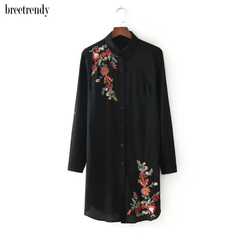 CS709 fashion women black white color elegant floral embroidery twill cotton blouse long design brief office lady blouses tops
CS709 fashion women black white color elegant floral embroidery twill cotton blouse long design brief office lady blouses tops