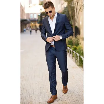 High Quality Dark Blue Business Mens Suits 2 Pieces Wedding Suits for Men Slim Fit (Jacket+Pants) Groom Tuxedos Groomsman Suits
High Quality Dark Blue Business Mens Suits 2 Pieces Wedding Suits for Men Slim Fit (Jacket+Pants) Groom Tuxedos Groomsman Suits