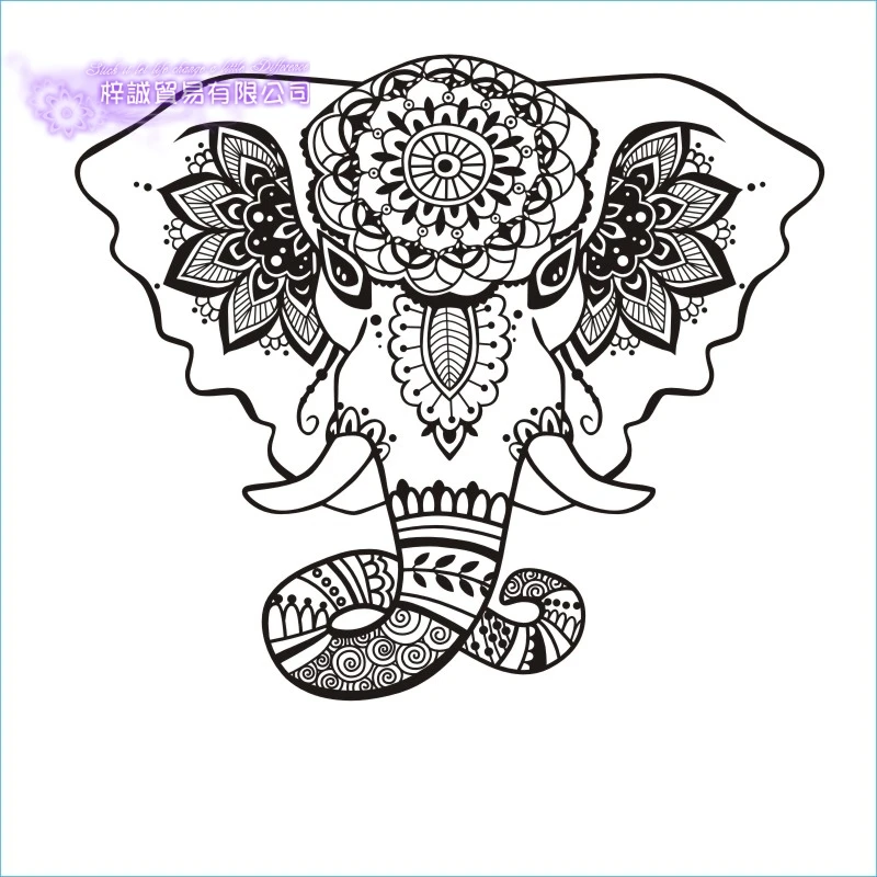 DCTAL Elephant Wall Sticker Quotes Namaste Wall Decals Yoga Mandala Living Rooms Home Decor Yoga Lotus Decoration