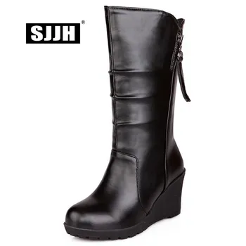 SJJH Women Pleated Chelsea Boots with Round Toe Wedges Zip Mid-Calf Boots Comfort Autumn Fashion Casual Shoes Large Size A965
SJJH Women Pleated Chelsea Boots with Round Toe Wedges Zip Mid-Calf Boots Comfort Autumn Fashion Casual Shoes Large Size A965