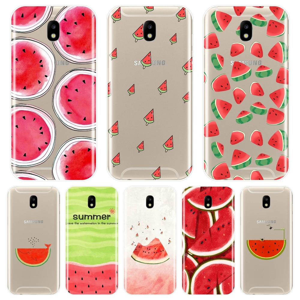 

Phone Case For Samsung Galaxy J2 J5 J7 Prime J3 J5 J7 2015 2016 2017 J4 J6 J8 Plus 2018 Silicone Watermelon Fruits Back Cover