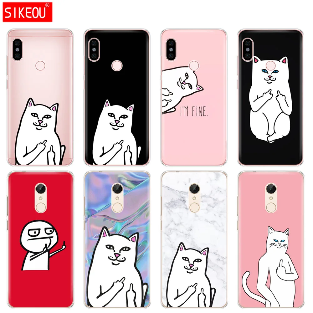 Silicone Cover phone Case for Xiaomi redmi S2 Y2 6 5 2 3 3s pro PLUS redmi note 4 4X 4A 5A 6A soft tpu middle finger cat coque
Silicone Cover phone Case for Xiaomi redmi S2 Y2 6 5 2 3 3s pro PLUS redmi note 4 4X 4A 5A 6A soft tpu middle finger cat coque