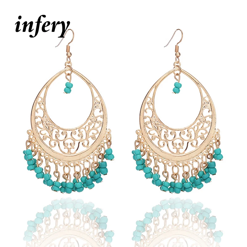 Infery New Fashion Beads Tassel Earrings Hollow Out Boho Earrings For Women Accessories Brincos 1E173
Infery New Fashion Beads Tassel Earrings Hollow Out Boho Earrings For Women Accessories Brincos 1E173