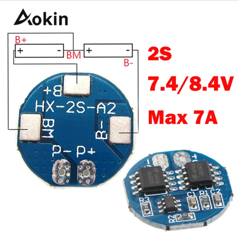 Защитная плата Aokin 2S 5A для зарядки литий ионных аккумуляторов 7 4 В 8 18650 bms pcm