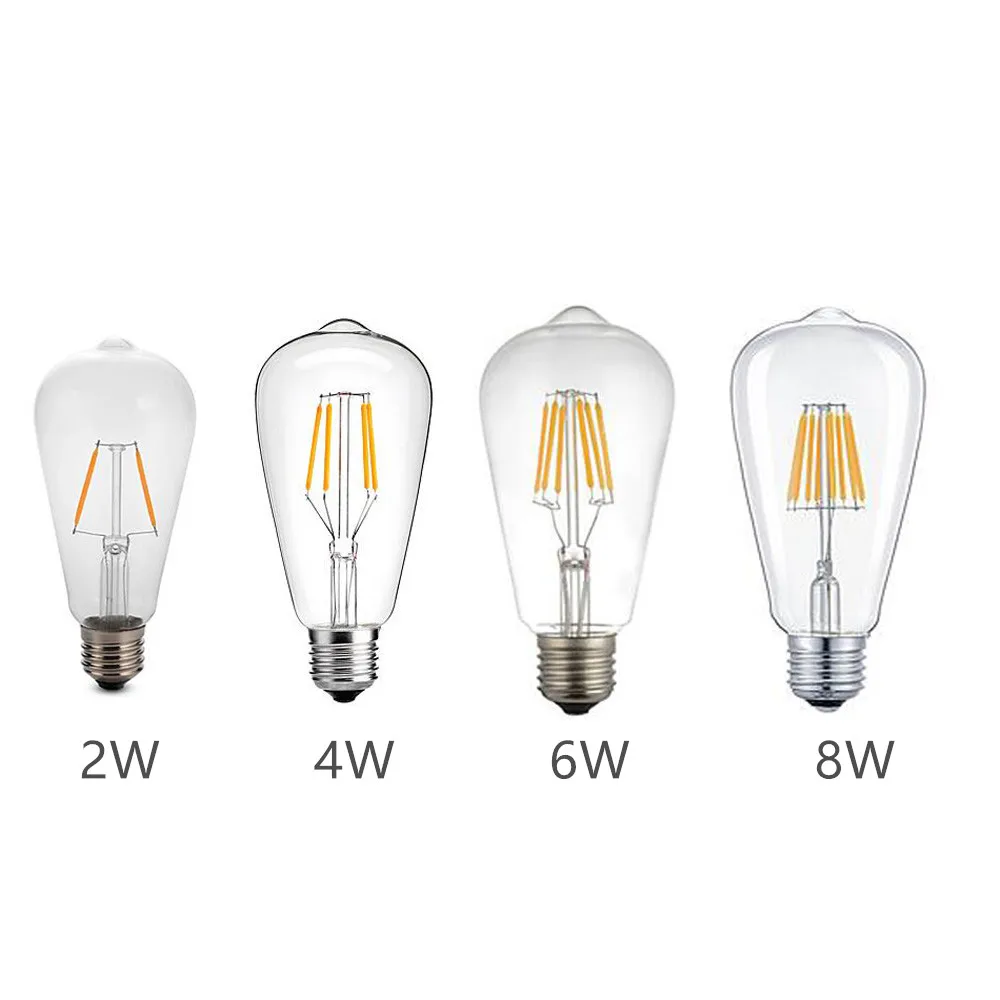 LED Blub E27 AC220V ST64 Retro Edison Filament Lamp Warm/Cold White 2W/4W/6W/8W Clear Glass Shell 360 Degree Angle Lighting
LED Blub E27 AC220V ST64 Retro Edison Filament Lamp Warm/Cold White 2W/4W/6W/8W Clear Glass Shell 360 Degree Angle Lighting