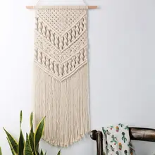 Macrame tecido parede pendurado boho chique boêmio quarto geométrico tapeçaria arte bonita apartamento dormitório decoração 14in w x(China)